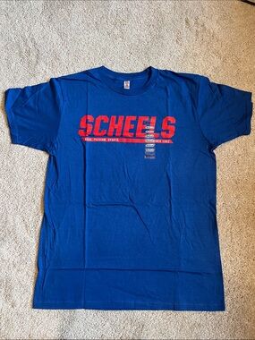 SCHEELS Men's Short-Sleeve Blue Logo Tee